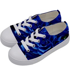 Blue Roses Flowers Plant Romance Kids  Low Top Canvas Sneakers by Wegoenart