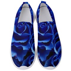 Blue Roses Flowers Plant Romance Men s Slip On Sneakers