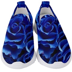 Blue Roses Flowers Plant Romance Kids  Slip On Sneakers by Wegoenart