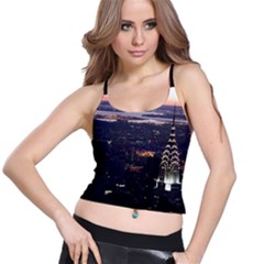 New York Manhattan Evening Dusk Spaghetti Strap Bra Top by Wegoenart