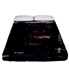 New York Manhattan Evening Dusk Fitted Sheet (king Size) by Wegoenart