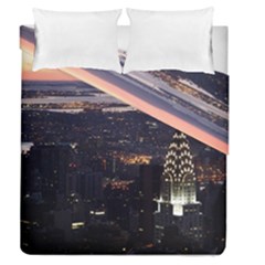 New York Manhattan Evening Dusk Duvet Cover Double Side (queen Size) by Wegoenart