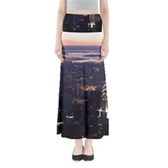 New York Manhattan Evening Dusk Full Length Maxi Skirt by Wegoenart