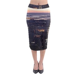 New York Manhattan Evening Dusk Midi Pencil Skirt by Wegoenart