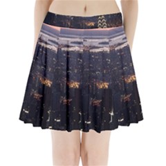 New York Manhattan Evening Dusk Pleated Mini Skirt by Wegoenart