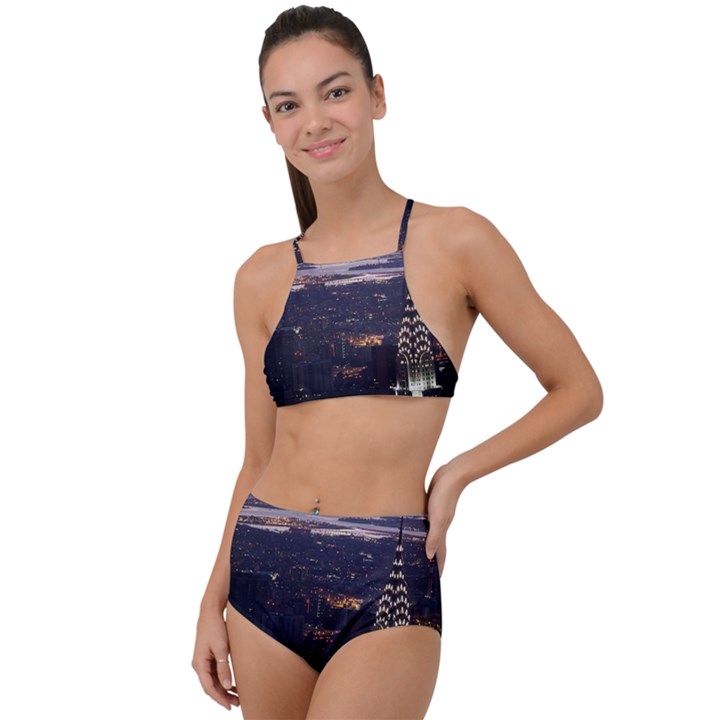 New York Manhattan Evening Dusk High Waist Tankini Set