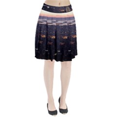 New York Manhattan Evening Dusk Pleated Skirt by Wegoenart