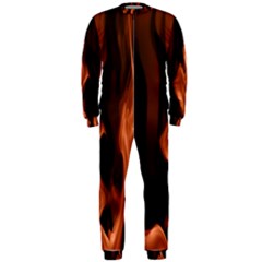 Smoke Flame Abstract Orange Red Onepiece Jumpsuit (men)  by Wegoenart