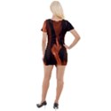 Smoke Flame Abstract Orange Red Short Sleeve Asymmetric Mini Dress View2