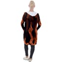 Smoke Flame Abstract Orange Red Hooded Pocket Cardigan View2