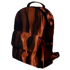 Smoke Flame Abstract Orange Red Flap Pocket Backpack (small)