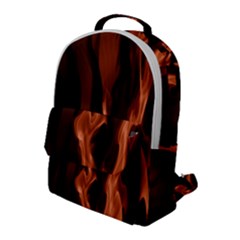 Smoke Flame Abstract Orange Red Flap Pocket Backpack (large)