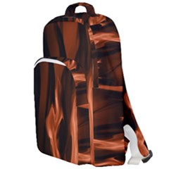 Smoke Flame Abstract Orange Red Double Compartment Backpack