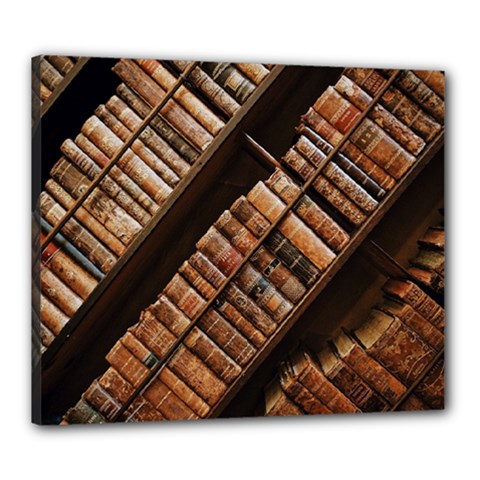 Books Bookshelf Classic Collection Canvas 24  X 20  (stretched) by Wegoenart