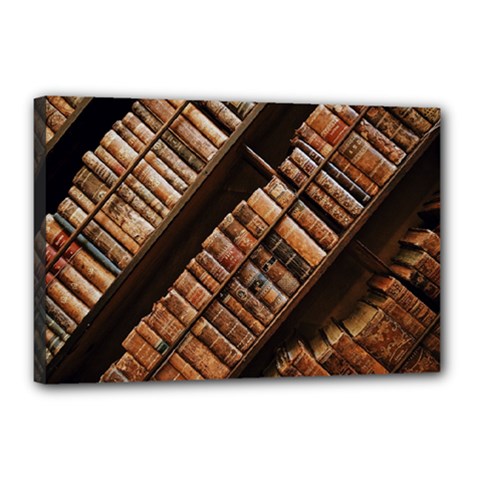 Books Bookshelf Classic Collection Canvas 18  X 12  (stretched) by Wegoenart