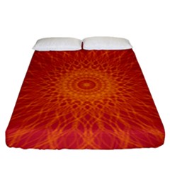 Background Rays Sun Fitted Sheet (king Size) by Wegoenart