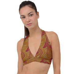 Texture Pattern Abstract Art Halter Plunge Bikini Top