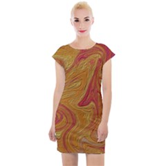 Texture Pattern Abstract Art Cap Sleeve Bodycon Dress