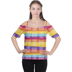 Art Background Abstract Cutout Shoulder Tee