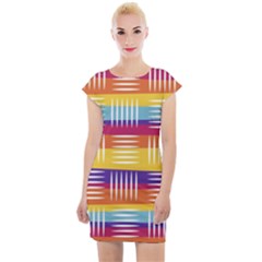 Art Background Abstract Cap Sleeve Bodycon Dress