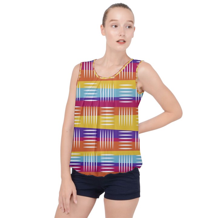 Art Background Abstract Bubble Hem Chiffon Tank Top