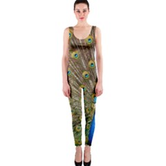 Peacock Plumage Bird Peafowl One Piece Catsuit by Wegoenart