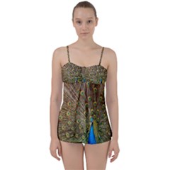 Peacock Plumage Bird Peafowl Babydoll Tankini Set by Wegoenart