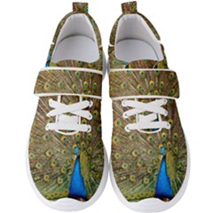 Peacock Plumage Bird Peafowl Men s Velcro Strap Shoes