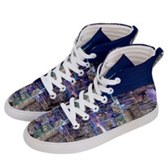 New York Manhattan Night Building Men s Hi-top Skate Sneakers by Wegoenart