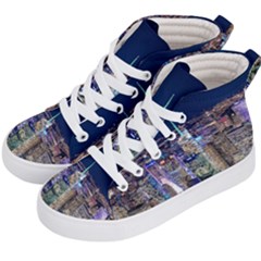 New York Manhattan Night Building Kids  Hi-top Skate Sneakers by Wegoenart