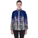 New York Manhattan Night Building High Neck Windbreaker (Women) View1