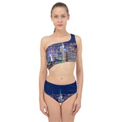 New York Manhattan Night Building Spliced Up Two Piece Swimsuit