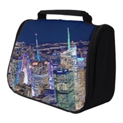 New York Manhattan Night Building Full Print Travel Pouch (small)