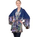 New York Manhattan Night Building Velvet Kimono Robe View1