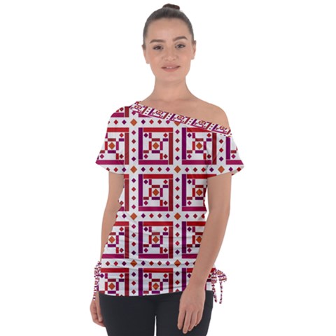 Background Abstract Square Tie-up Tee by Wegoenart