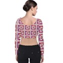 Background Abstract Square Velvet Long Sleeve Crop Top View2