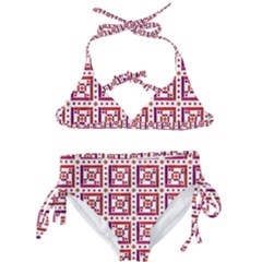 Background Abstract Square Kids  Classic Bikini Set