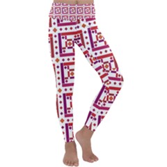 Background Abstract Square Kids  Lightweight Velour Classic Yoga Leggings