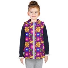 Pattern Illustration Background Kids  Hooded Puffer Vest by Wegoenart