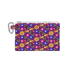 Pattern Illustration Background Canvas Cosmetic Bag (small)