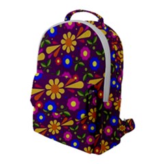 Pattern Illustration Background Flap Pocket Backpack (large)