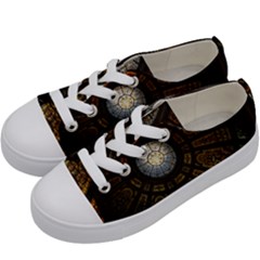 Art Ceiling Dome Pattern Kids  Low Top Canvas Sneakers by Wegoenart