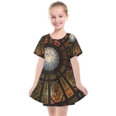 Art Ceiling Dome Pattern Kids  Smock Dress