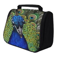 Peacock Close Up Plumage Bird Head Full Print Travel Pouch (small)