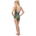 Peacock Close Up Plumage Bird Head Cross Front Low Back Swimsuit View2