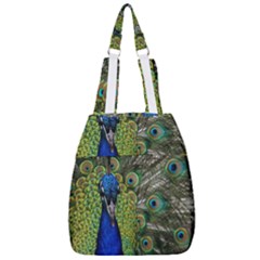 Peacock Close Up Plumage Bird Head Center Zip Backpack