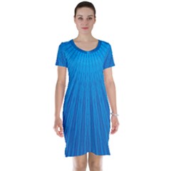 Blue Rays Background Image Short Sleeve Nightdress