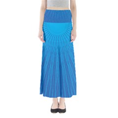 Blue Rays Background Image Full Length Maxi Skirt by Wegoenart