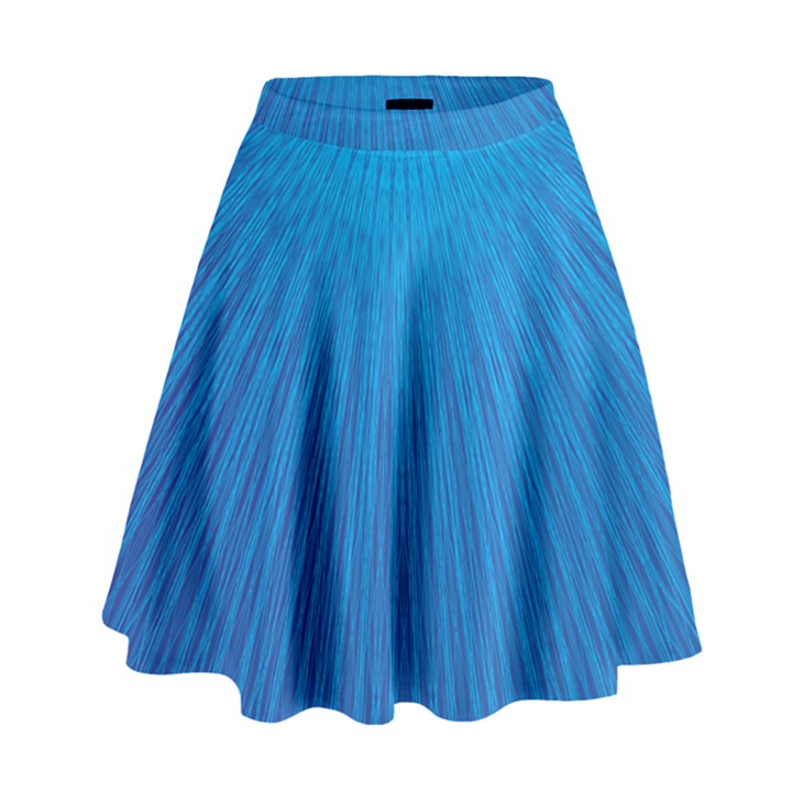 Blue Rays Background Image High Waist Skirt