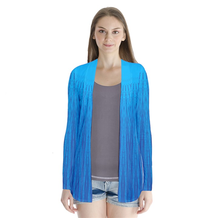 Blue Rays Background Image Drape Collar Cardigan